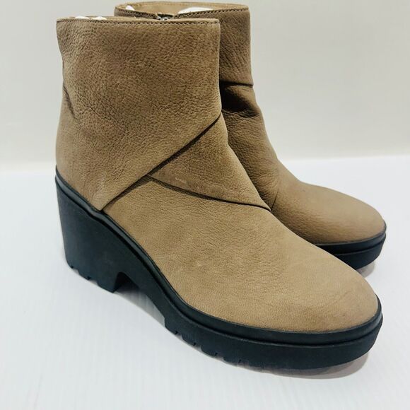 Eileen Fisher Kard Womens 8.5 Ankle Bootie Brown Nubuck Side Zip Block Heel NWOB - Picture 6 of 15